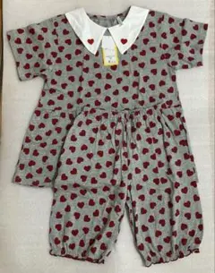 (新品)綿100%ハート柄女の子パジャマ150cm