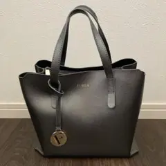 FURLA フルラ サリー ハンドバッグ シルバー グレー 革 レザー ミニ
