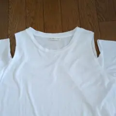 ESTNATION.ホワイト ノースリーブ Tシャツ サイズF