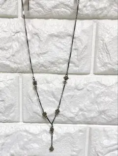 未使用✨️美品✨️ビーズ Y字型ネックレス ブラウン
