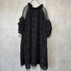 【TANGSHI】唐施（L）ドレス＊冠婚葬祭＊フォーマルドレス＊ビーズ＊チュール