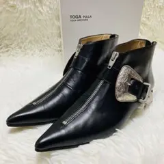 トーガプルラ レザー ブーツ 37 BLACK