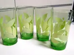 ◆昭和レトロ◆色付きガラス　コップ４ケセット
