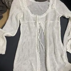 ホワイトメッシュカーディガン