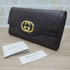 (C0055)GUCCI 長財布 スーキー インターロッキング ダークブラウン