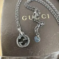 美品 GUCCI インターロッキングネックレス AG925 燻