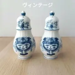 ヴィンテージ 陶器ソルト＆ペッパー Flower Child フラワーチャイルド