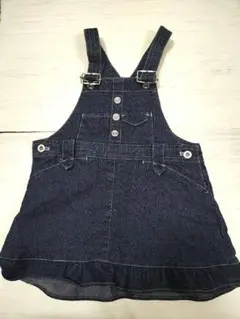 新品同様◆記名なし◆コムサ・デ・モード　ジャンパースカート　デニム90