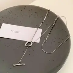 シルバー マンテルネックレス 60cm レディース アクセサリー シンプル