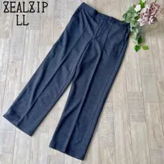【ZEALZIP】メンズ　スラックスパンツ　リラックス　ウエストゴム　グレーLL