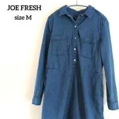 【美品】ジョー フレッシュ ワンピース 長袖 デニム ブルーシャツ M