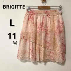 BRIGITTE ブリジット 11号 M ピンク シフォン プリント￼ スカート
