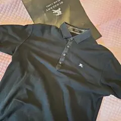 BURBERRY BLACK LABEL ダークブルーポロシャツ