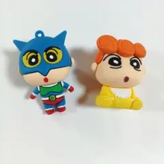 【お買い得】クレヨンしんちゃん　ラバーフィギュアマスコット　2つセット
