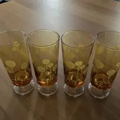 昭和レトロ　脚付コップ　４個
