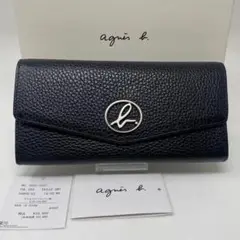 先着1点✨agnes b. アニエスベー 長財布 ブラック 金具 シボ 財布
