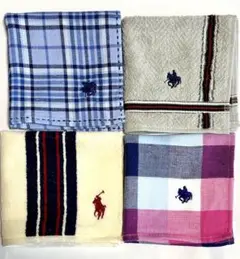 新品　POLO 汗拭　ラルフローレン BCS メンズ　チェック柄　タオルハンカチ