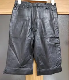 Ray BEAMS　羊革 ショートパンツ　黒
