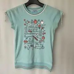 VKW２８２水色フルーツデザインTシャツ 140