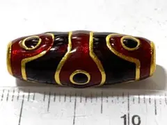 【天珠】　233 天珠吉祥如意愛心兔子隔珠百福鎖（赤と黒）