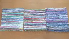 〈アジアン〉裂き織マット３枚セット