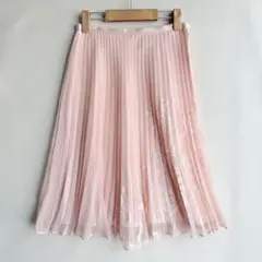 美品　KOJI WATANABE プリーツスカート　花柄　ピンク　9号
