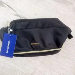 Omnpak バニティポーチ 二層式 化粧ポーチ ブラック