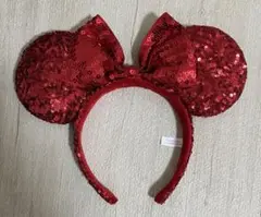 新品！ディズニー カチューシャ スパンコール 赤