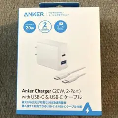 Anker Charger 20W 2-Port USB-C ケーブル付き