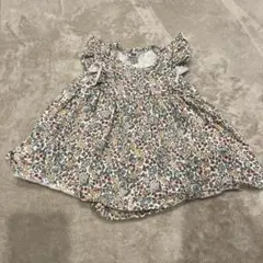 h&m 半袖ロンパース 花柄 2〜4m