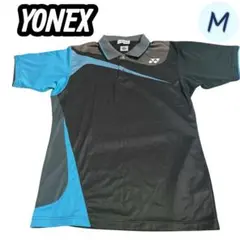 【YONEX】ゲームシャツ Mサイズ／ブラック×ブルー×グレー