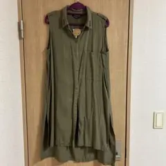ZARA BASIC ノースリーブらロングオリーブグリーン