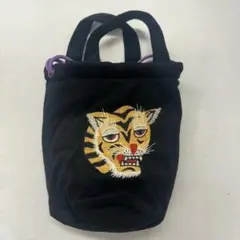 HOUSTONヒューストン6888刺繍パイルエフェクトバッグTIGER新品 黒