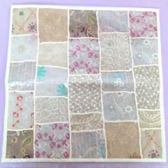 インドサリー クッションカバー 刺繍 パッチワーク くすみカラー 新品 未開封