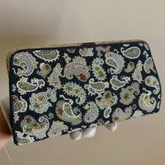 ペイズリー柄 ビーズ刺繍 クラッチバッグ 手刺繍 一点物 ヴィンテージ 昭和