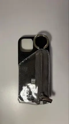 【ajew】ジッパーポケット付きiPhoneケース　※ストラップ付き