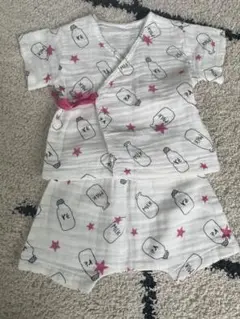 【新品未使用】bebe ベビー用セットアップ ガーゼ生地 甚平 パジャマ