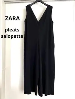 ZARA ザラ オールインワン サロペット プリーツサロペット 黒 ブラック
