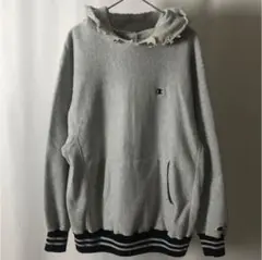 90s champion リバースウィーブ パーカー グレー×ブラック グランジ