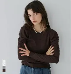 coca クレープシャーリングパフスリーブトップス　プラウス　S 新品