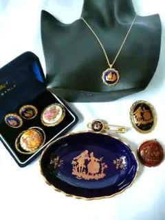 Limoges Fragonard ブローチ イヤリング 等 8点セット 48