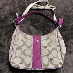 COACH コーチショルダー 紫 2ウェイ