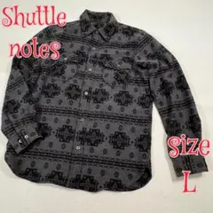 Shuttle notes シャトルノーツ　ネルシャツ　ブラック　L　日本製