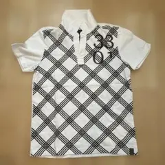 G-STAR RAW ホワイト ブラック チェック柄 ポロシャツ