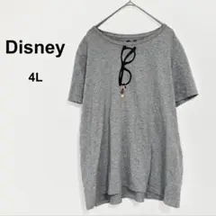 ディズニー 半袖Tシャツ グレー ミッキー 綿100％ 大きめ ゆったり 4L