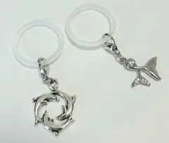 イルカと人魚のおびれシルバー　めじるしチャーム