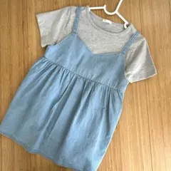 GU 2点セット　デニムキャミソール　無地Tシャツ　120