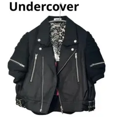 アンダーカバー UNDERCOVER レース切替 ライダースジャケット 2 黒
