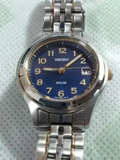 SEIKO ソーラー腕時計 青文字盤