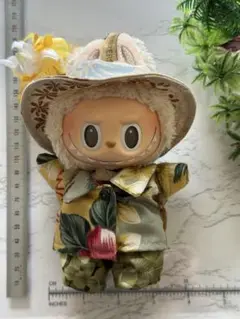 ラブブ用 ハンドメイドお洋服セット（シャツ＋ズボン＋帽子＋ストラップ）No17